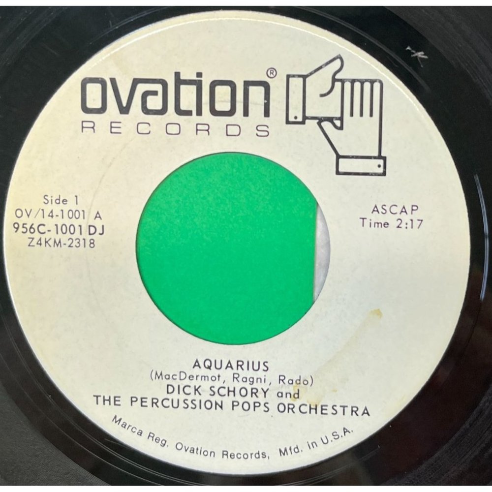 Dick Schory and the Percussion Pops Aquarius / Jungle Root 45 Jazz Pop Promo